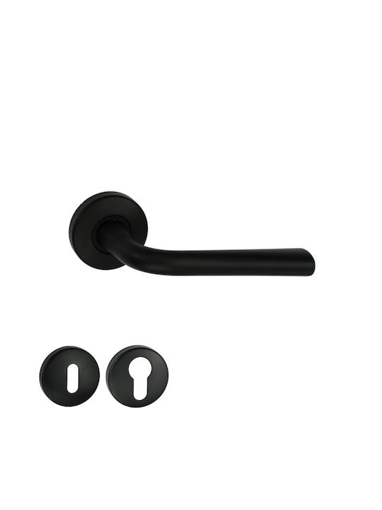 Viobrass Lever Middle Door with Rosette 65 Pair Black