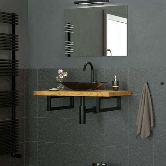 ML-Design Heavy-Duty Metallic Corner Shelf Black 350x150mm 490006961