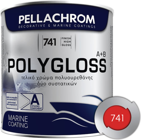 Pellachrom Polygloss A+B Υφαλόχρωμα Σκάφους 0.75lt Κόκκινο