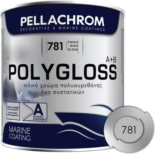Pellachrom Polygloss A+B Farbе für Oberbau Boot 0,75l Grau