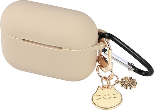 TelForceOne Airpods 3 Case Pendant Θήκη Σιλικόνης με Γάντζο σε Μπεζ χρώμα για Apple AirPods 3