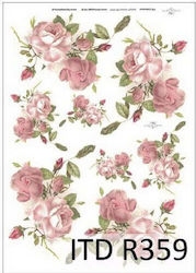 ITD Collection ITD 21x29cm Ριζόχαρτο Decoupage Ροζ
