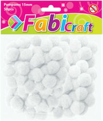 Fabi Pom Pom Handwerk Weiß Set 50Stück