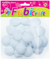 Fabi White Craft Pom Pom Set of 20pcs