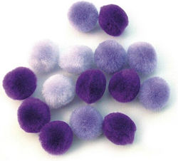 Rayher Purple Craft Pom Pom Set of 60pcs