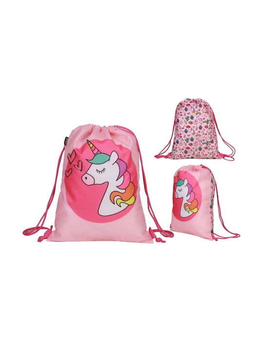 Total Gift Kinder Rucksack Beuteltasche Rosa 32cmcm