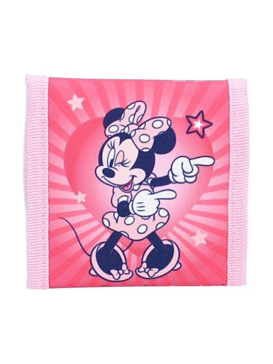 Disney Minnie Fabric Coins Wallet for Girls with Velcro Pink 088-1918