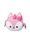 NOHOO Fabric Coins Wallet for Girls with Zipper and Keychain Pink NHW011-2