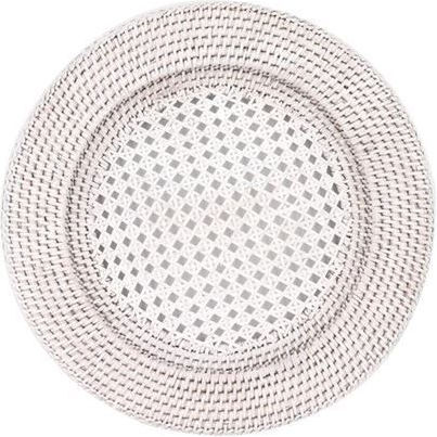 Round Rattan Placemat White