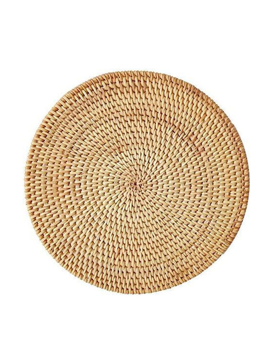 Round Rattan Placemat Brown