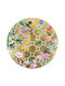 Caspari Round Wooden Placemat Gold