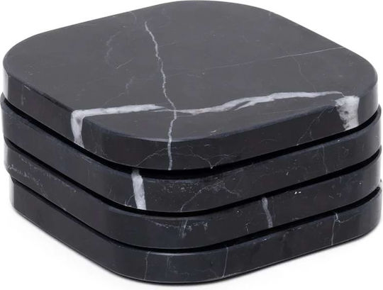 Design Is This Round Stone Black Coasters 10cm 4pcs