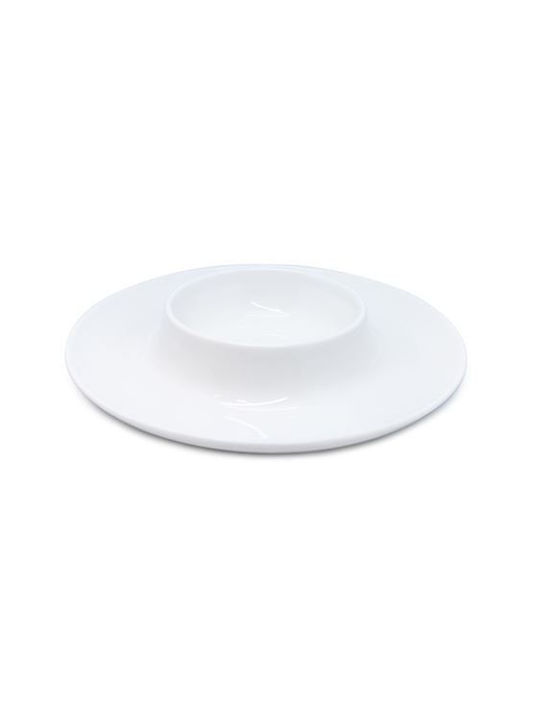 Vin Bouquet Porcelain Dessert Divided Serving Plate with Single Bowl Brown Ø26cmxY26cm 26x26x26cm
