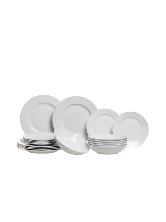 Porcelain Dinnerware Set White 18pcs