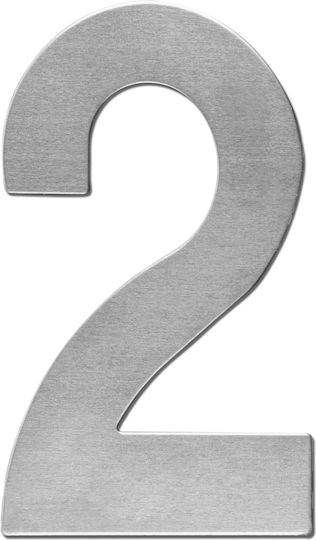 Sign with Number in Silver Color Inox 11cm 6312432