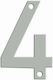 Metalor Hausnummer 4 in Silber Farbe 9cm 123-A004