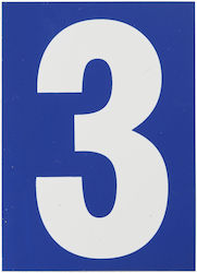 Thirard Πινακίδα με Αριθμό 3 σε Μπλε Χρώμα 9cm 00967183