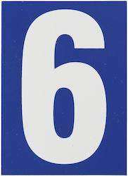 Thirard Πινακίδα με Αριθμό 6 σε Μπλε Χρώμα 9cm 00967186