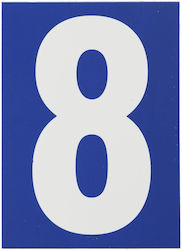 Thirard House Number 8 Sign Blue 9cm 00967188