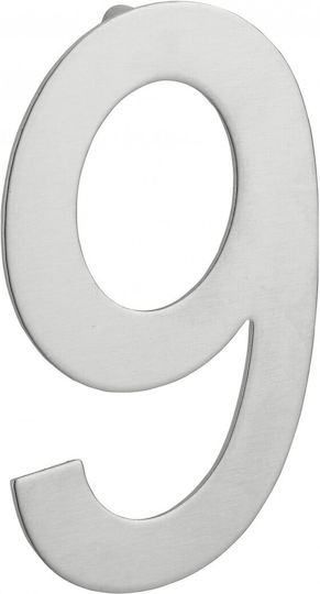 Thirard Πινακίδα με Αριθμό 9 σε Ασημί Χρώμα 10cm 00067559