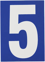 Thirard Πινακίδα με Αριθμό 5 σε Μπλε Χρώμα 9cm 00967185