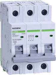 Noark 3-Poles Automatic Circuit Breaker 10A 100231