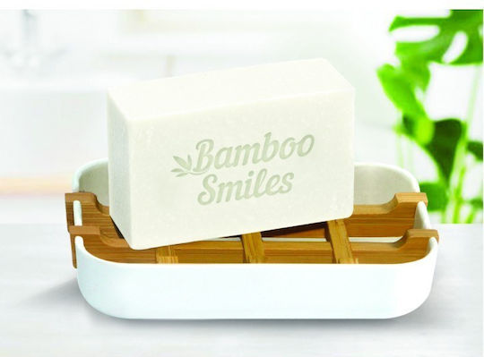 Bamboo Smiles Настолна Съд За Сапун Бяла