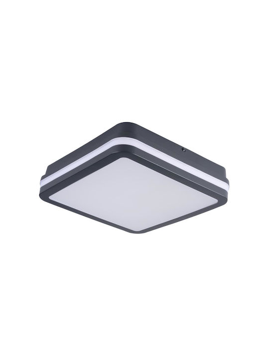 Kanlux Outdoor Ceiling Flush Mount with Integrated LED in Black Color 33343