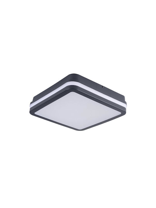Kanlux Πλαφονιέρα Οροφής Εξωτερικού Χώρου με Ενσωματωμένο LED σε Μαύρο Χρώμα 33349