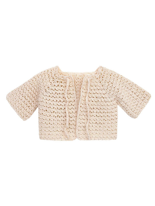 Nst Nastasia Princess Elvira Castile Beige Strickjacke für Taufkleidung für Mädchen