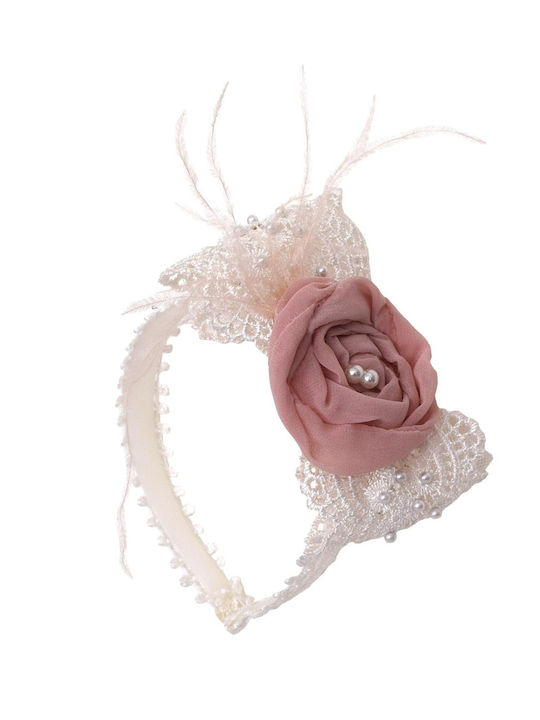 Nst Nastasia Pink Baptism Hair Accessory made of Lace