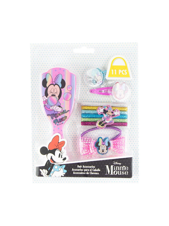 Disney Παιδική Βούρτσα Μαλλιών Σετ Minnie Mouse Ροζ