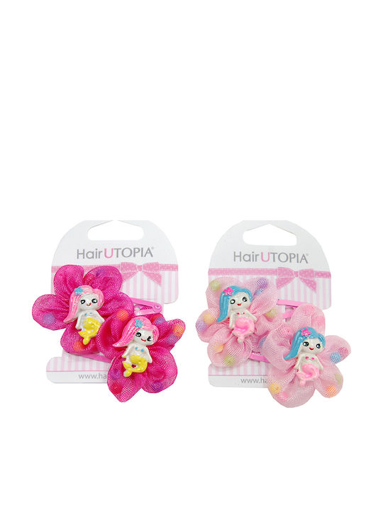 Hair Utopia Горгoна Подредба Детски Аксесоари За Коса С Щипка Фигура В Розов Цвят 2 Бройки