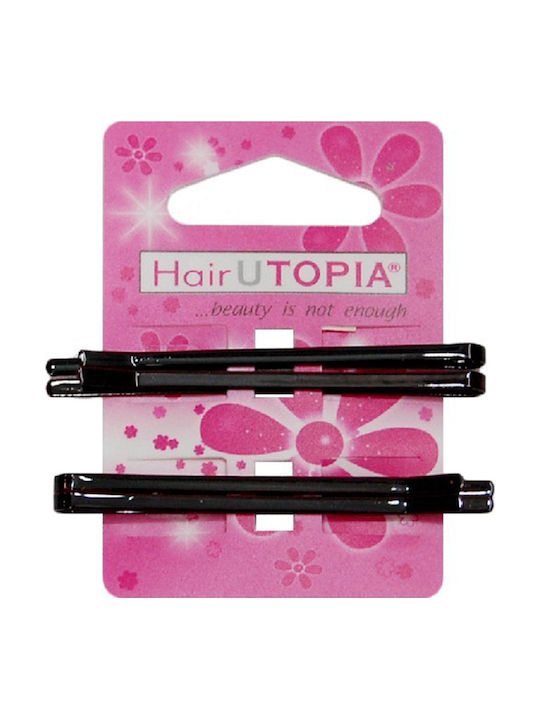 Hair Utopia Σετ Παιδικά Κοκαλάκια με Τσιμπιδάκι σε Μαύρο Χρώμα 5τμχ