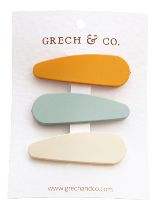 Grech & Co Σετ Παιδικά Κοκαλάκια με Τσιμπιδάκι / Κλιπ σε Μπλε Χρώμα 3τμχ Grech & Co Σετ Παιδικά Κοκαλάκια με Τσιμπιδάκι / Κλιπ σε Μπλε Χρώμα 3τμχ
