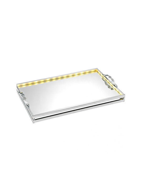 Novaker Metallic / Inox Wedding Tray Silver with Mirror