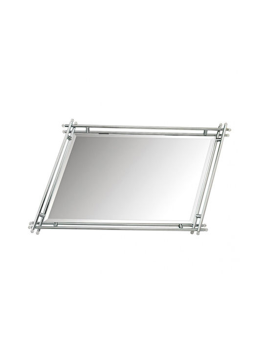 Novaker Metallic / Inox Wedding Tray Silver with Mirror