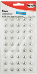 Meyco Metalic Autocolant decorativ pentru proiecte DIY Silver 45buc