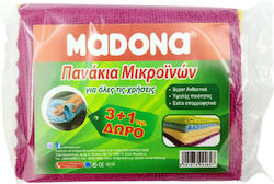 Madona Cleaning Cloths with Microfibers General Use Pink 4pcs