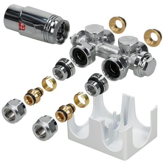 ECD Germany Ecke Radiatorschalter Äußere Schleife ½" für Heizkörpergehäuse