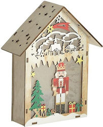 Inart Weihnachts- Beleuchtete Dekorative Darstellung Beige mit Batterie 18x15x5cm