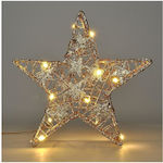 Metal Illuminated Christmas Decorative Desktop Star Gold