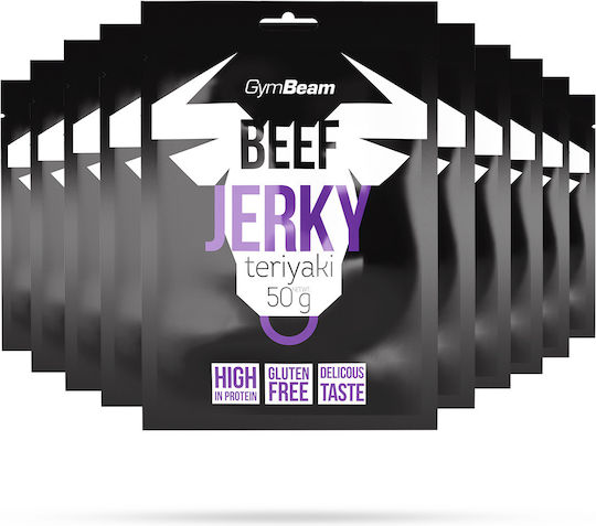 GymBeam Jerky Beef Jerky with flavor Teriyaki Gluten Free 10x50gr