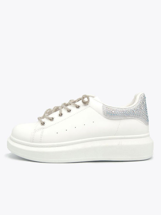 Joya Damen Flatforms Sneakers Weiß