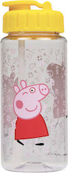 Petit Jour Paris Πλαστικό Παγούρι με Καλαμάκι Peppa Pig Πολύχρωμο