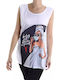 Women's Summer Blouse Sleeveless White