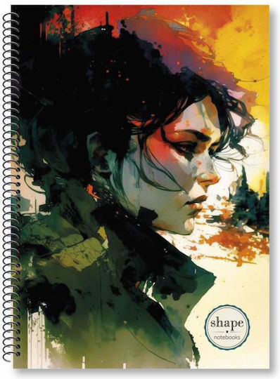 Shape Notebooks Spiral Heft Geregelt A4 2 Themen Women 1Stück (Μiverse Farben)