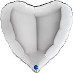 Balloon Valentine's Day Heart Silver 45cm