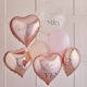 Set of 9 Balloons Foil Rose Gold Jumbo Hearts 100cm