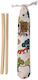 Straws Bamboo Brown with Brush 2pcs